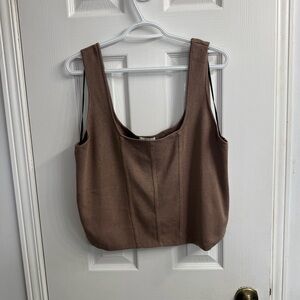 H&M Women's Brown Scoop Neck Cropped Tank - Size 3XL  - NWT